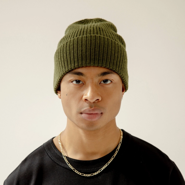 The Merino Wool Beanie | Khaki Evergreen