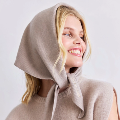 Merino Wool Triangle Scarf | Soft Taupe