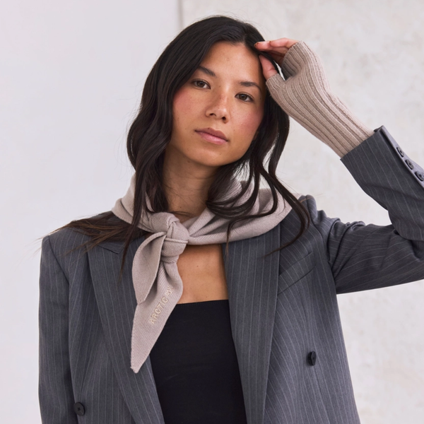 Merino Wool Triangle Scarf | Soft Taupe