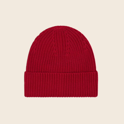 The Merino Wool Beanie | Rosewood Red