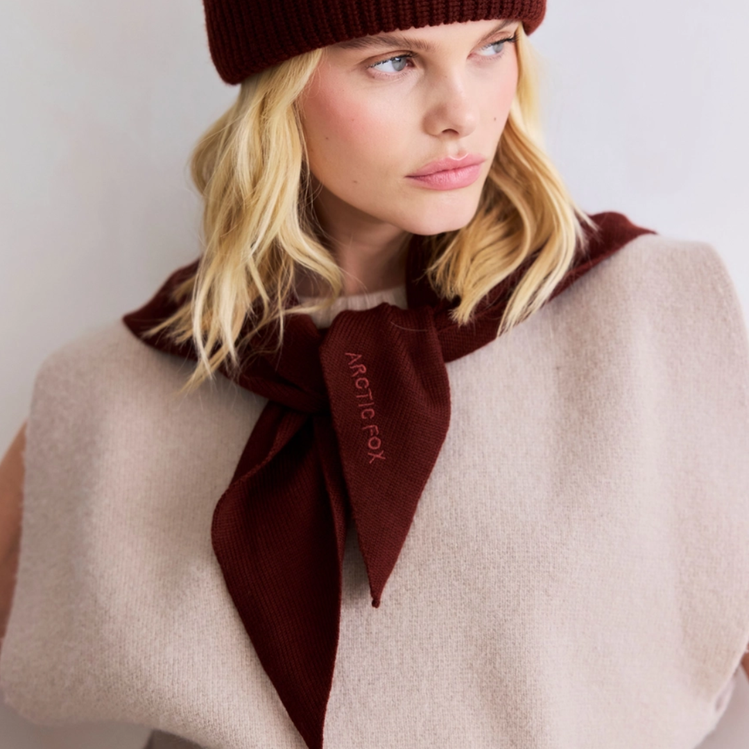 Merino Wool Triangle Scarf | Walnut Brown