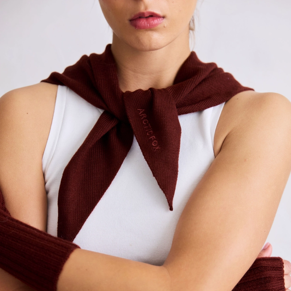 Merino Wool Triangle Scarf | Walnut Brown
