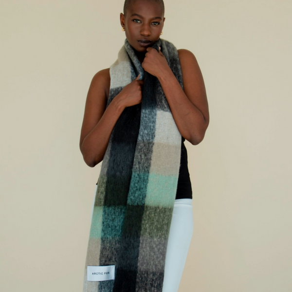 The Reykjavik Recycled Scarf | Black Check