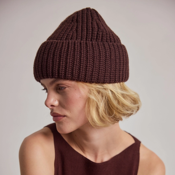 Unisex Merino Wool Beanie | Espresso Brown