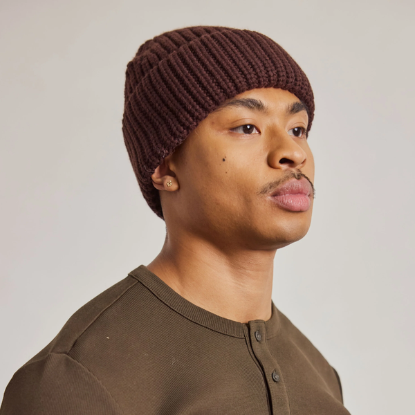 Unisex Merino Wool Beanie | Espresso Brown