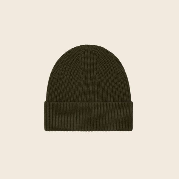 The Merino Wool Beanie | Khaki Evergreen