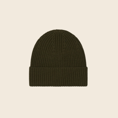 The Merino Wool Beanie | Khaki Evergreen