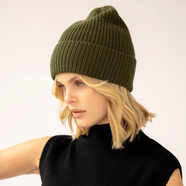 The Merino Wool Beanie | Khaki Evergreen