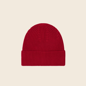 The Merino Wool Beanie | Rosewood Red