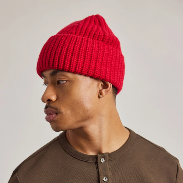 Unisex Merino Wool Beanie | Lava Red