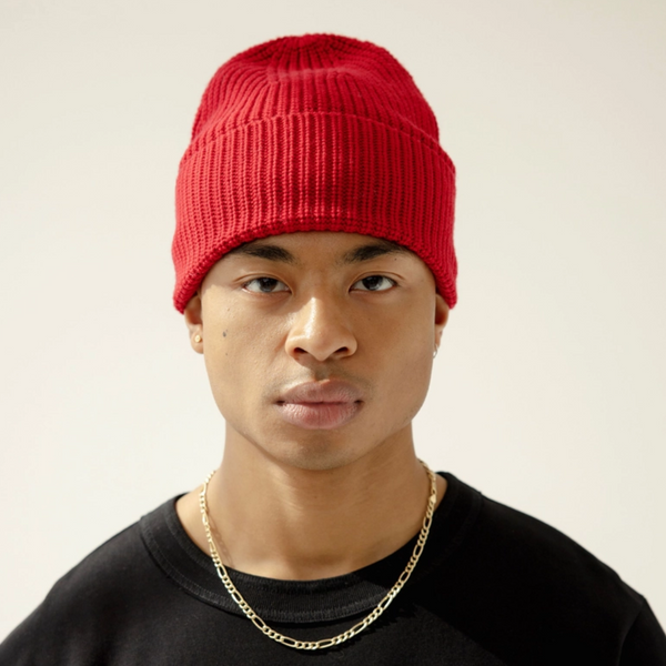 The Merino Wool Beanie | Rosewood Red