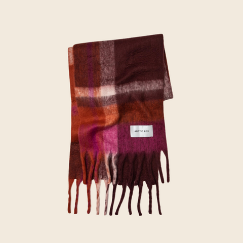 The Stockholm Recycled Scarf | Pink Check