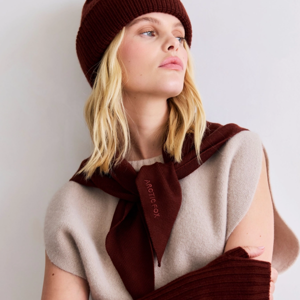 Merino Wool Triangle Scarf | Walnut Brown