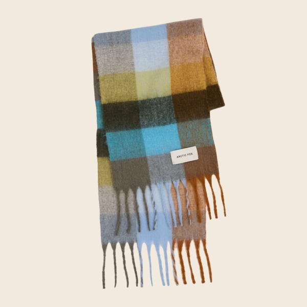 The Reykjavik Recycled Scarf | Blue Check