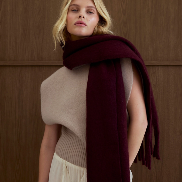 The Stockholm Recycled Scarf | Dark Cherry