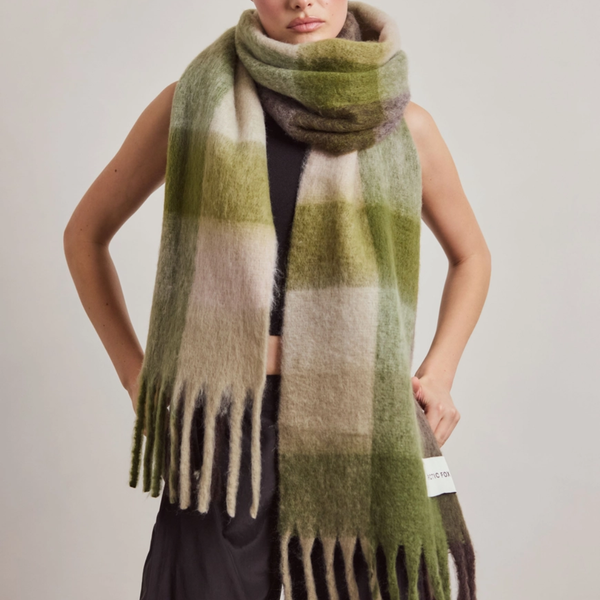 The Reykjavik Recycled Scarf | Green Check