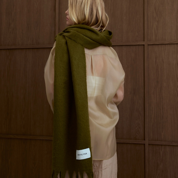 The Reykjavik Recycled Scarf | Sea Kelp Green