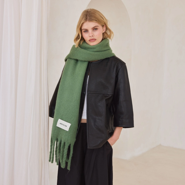 The Stockholm Recycled Scarf | Moss Green