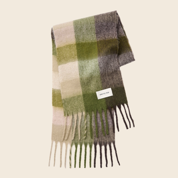 The Reykjavik Recycled Scarf | Green Check