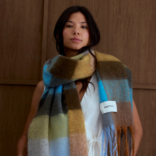 The Reykjavik Recycled Scarf | Blue Check