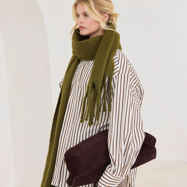 The Reykjavik Recycled Scarf | Sea Kelp Green