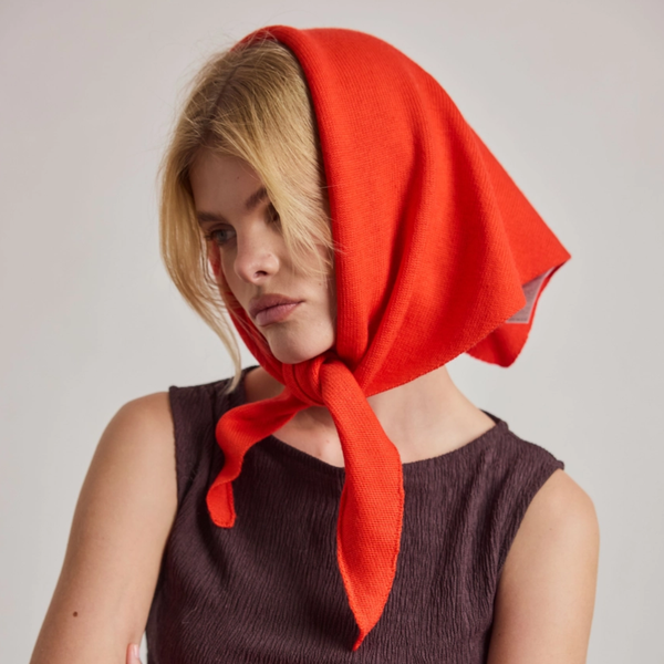 Merino Wool Triangle Scarf | Lava Red
