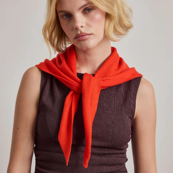Merino Wool Triangle Scarf | Lava Red