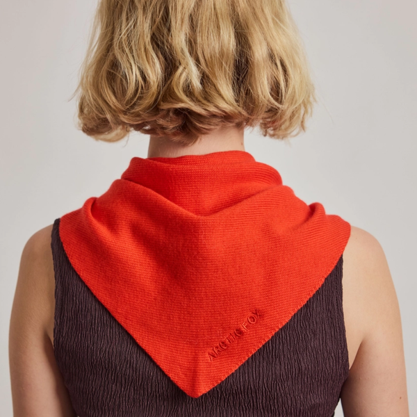 Merino Wool Triangle Scarf | Lava Red