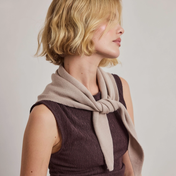 Merino Wool Triangle Scarf | Soft Taupe