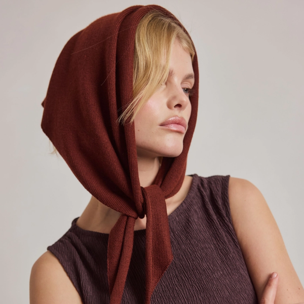 Merino Wool Triangle Scarf | Walnut Brown