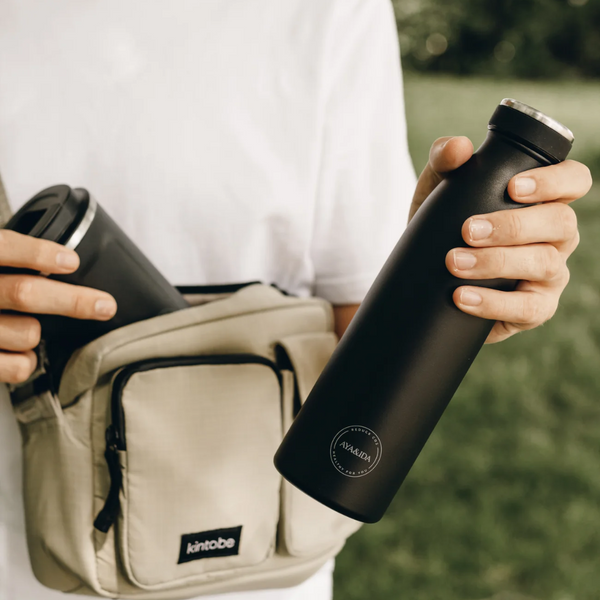 Small Stainless Steel Drinking Bottle | Matte Black