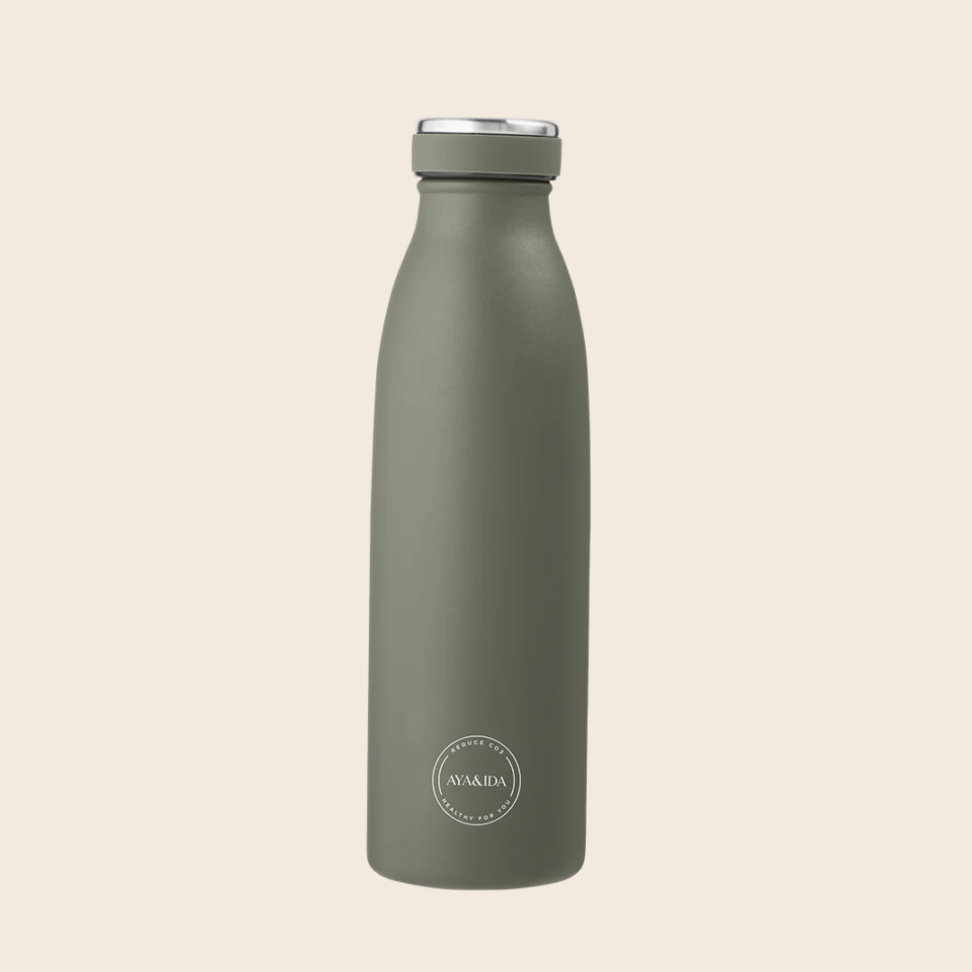 Large Stainless Steel Drinking Bottle | Tropical GreenLarge Stainless Steel Drinking Bottle | Tropical Green