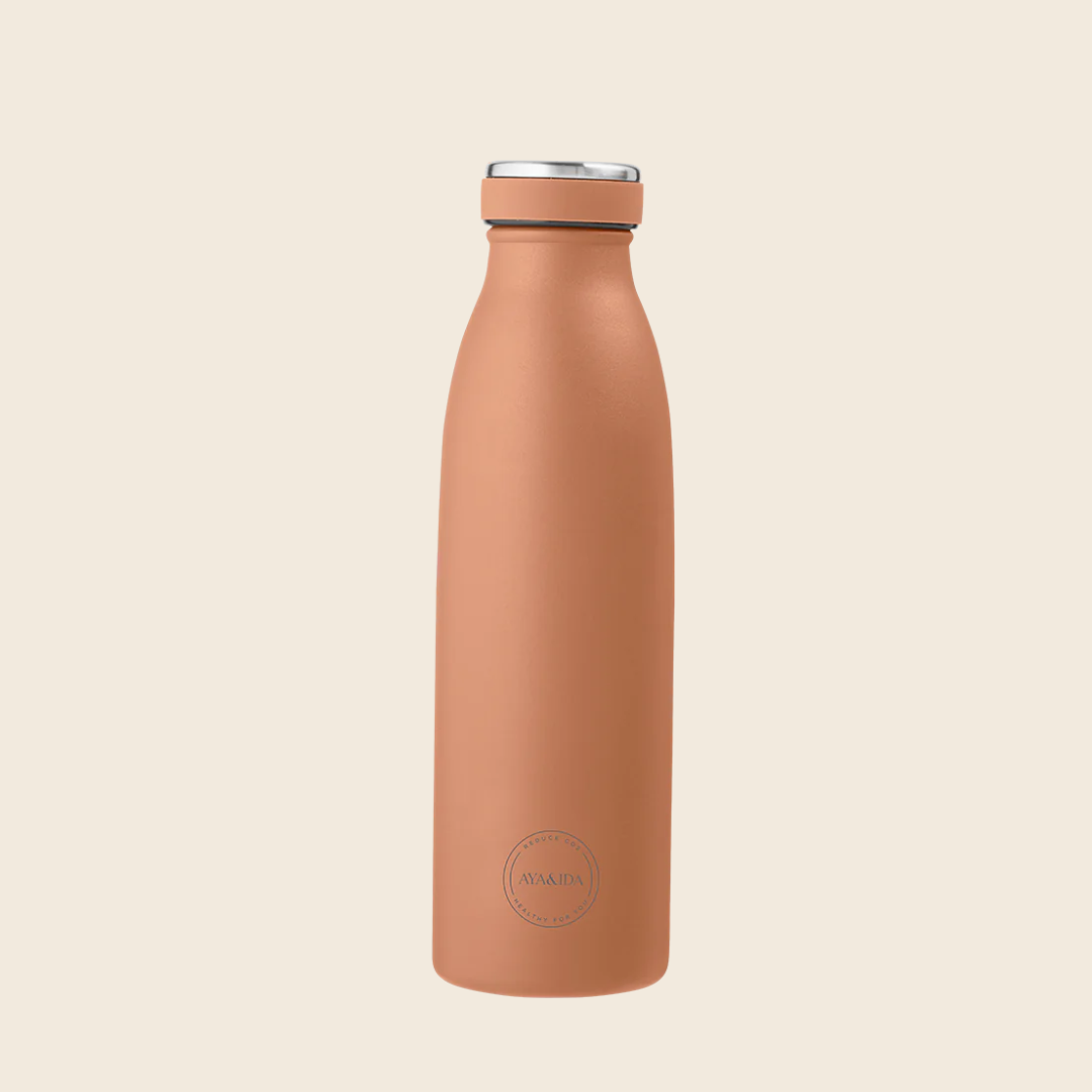 Large Stainless Steel Drinking Bottle | Organic Peach