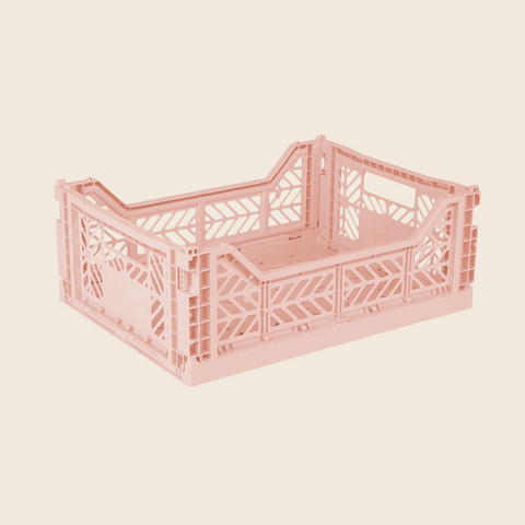 Midi Folding Crate | Milk Tea Pink