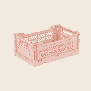 Mini Folding Storage Crate | Milk Tea Pink