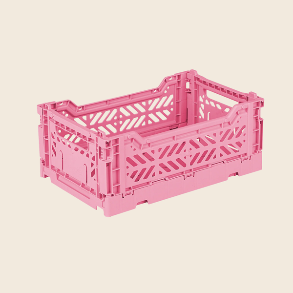 Mini Folding Storage Crate | Strawberry Pink