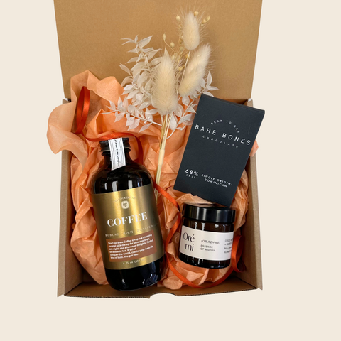 Bellwoods Lifestyle Store Coco Coffee Box - Coffee Syrup, Coco Butter and Amber Candle, Bare Bones Chocolate
