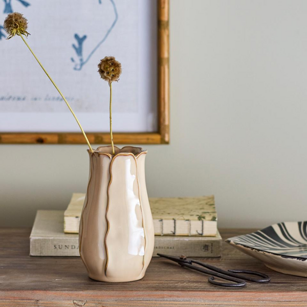 Allas Stoneware Vase | Cream