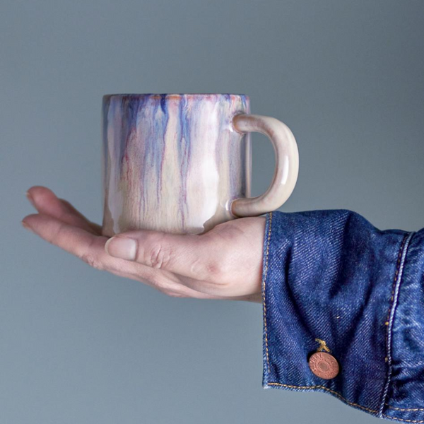 Amalia Stoneware Mug | Blue and Pink Mix