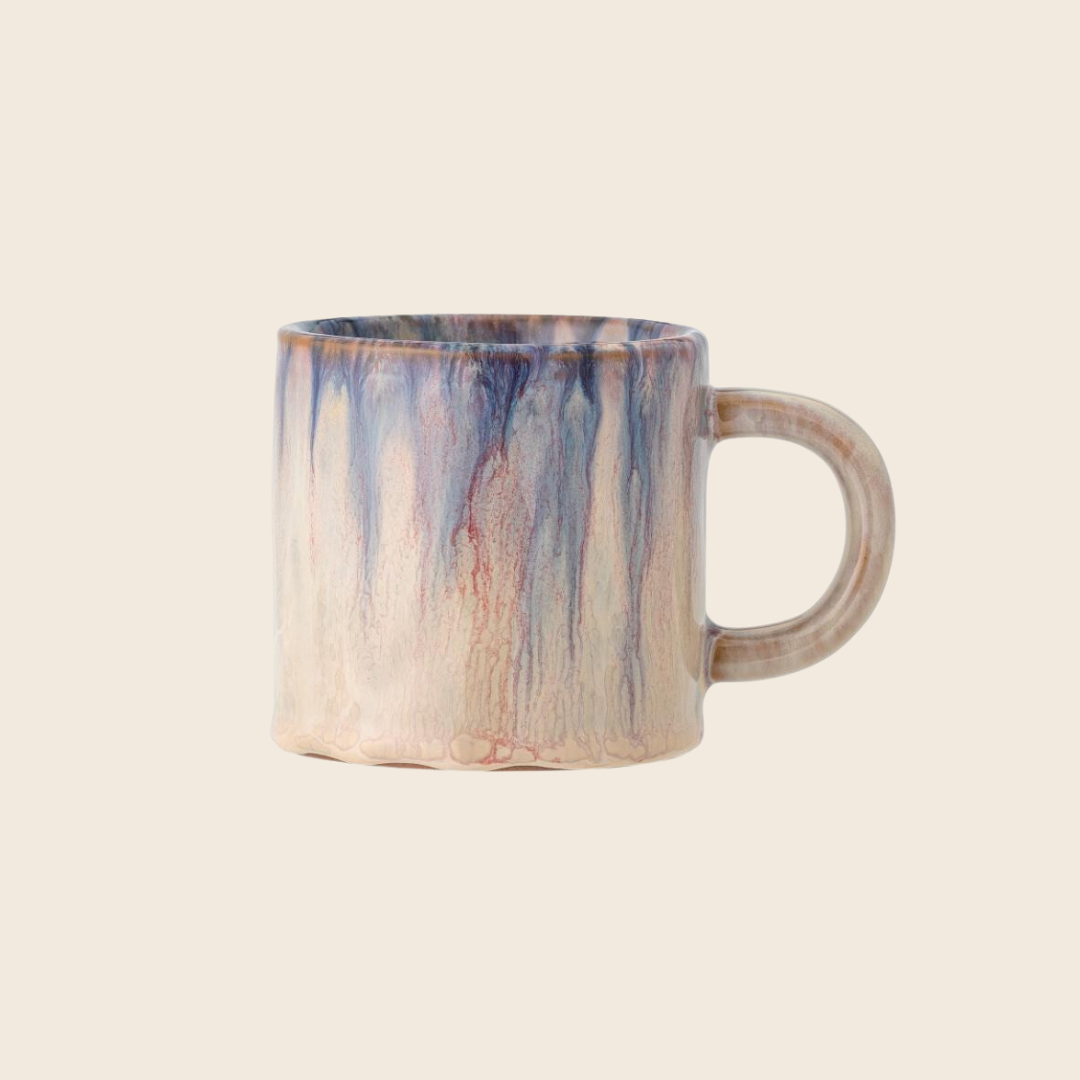 Amalia Stoneware Mug | Blue and Pink Mix