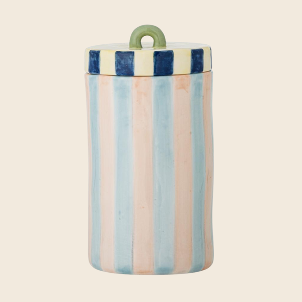 Phoenix Striped Stoneware Jar