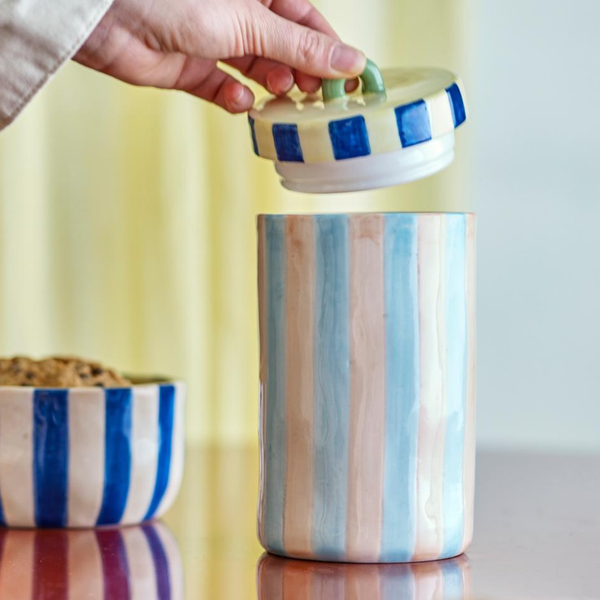 Phoenix Striped Stoneware Jar