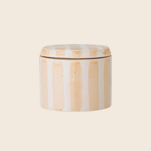 Cathe Striped Stoneware Jar