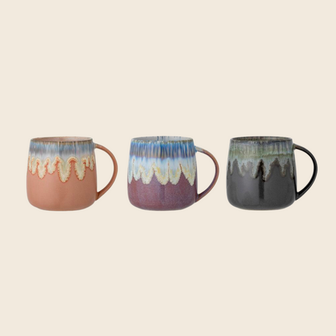 Cloe Stoneware Mug | Purple, Peach, Grey