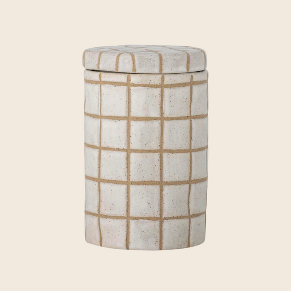 Eglantine Stoneware Grid Jar