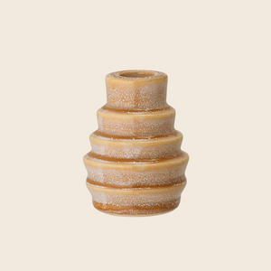 Emin Stoneware Candle Holder | Natural