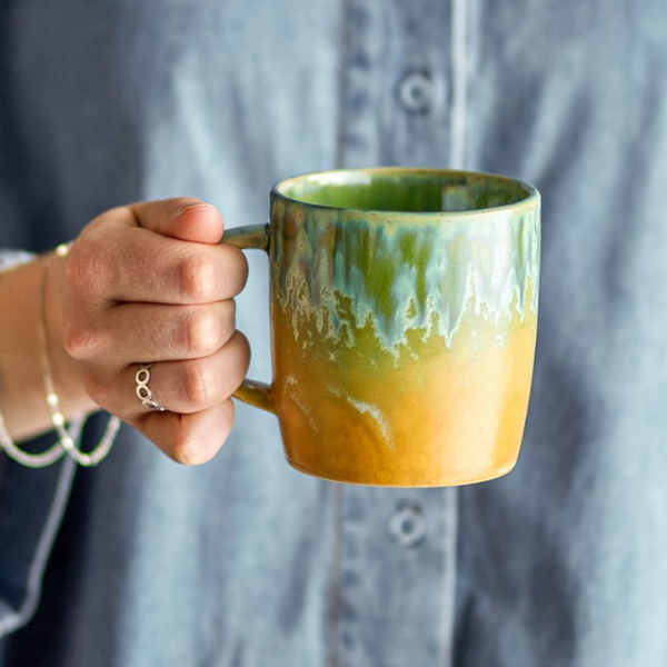 Milani Stoneware Mug | Green Drip