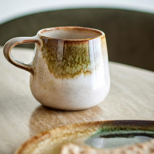 Jules Stoneware Mug | Green Watercolour