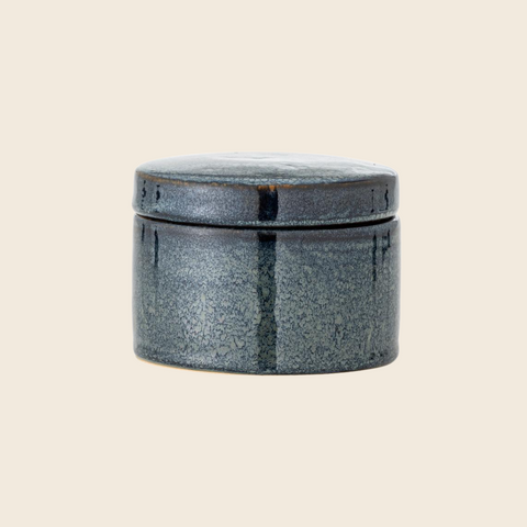 Khai Stoneware Jar | Petrol Blue