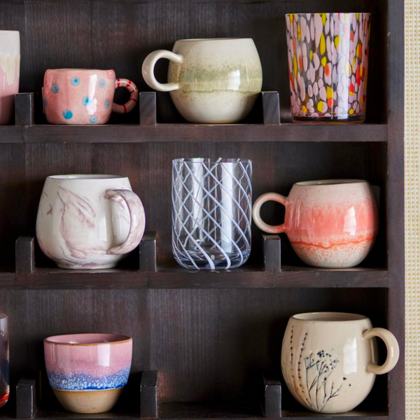 Lilya Confetti Glass and Ceramic Mugs